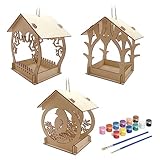 Papageien-Futterstation für den Außenbereich, Vogelhaus-Form für Kinder, bauen und bemalen,...