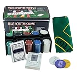 Poker Set - Texas Holdem Poker Set | Chip für Texas Hold'em | Texas Holdem | Spielsets | Chips 200...