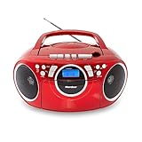 Karcher RR 5042-R tragbares CD Radio/Boombox mit CD-Player und Kassettenspieler (UKW,...