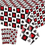 4Pcs Casino Tischdecken, Poker Tischdecke, rechteckige Casino Thema Tischdecke für Picknick...