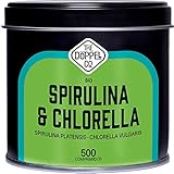 Bio-Spirulina und Chlorella | 500 Tabletten | 1500 mg pro Dosis | Spirulina und Chlorella Algen |...