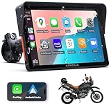 APHQUA Kabelloses Carplay-Display für Motorrad, 7 Zoll wasserdichter Touchscreen, Tragbares CarPlay...