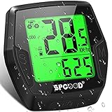 SPGOOD Fahrradcomputer Kabellos,21 Funktionen IP54 Wasserdicht mit hintergrundbeleuchtetem...