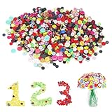1200 Stück Bunte Knöpfe zum Basteln, 2/4 Löcher Runde Harz Bastel Bastelknöpfe Gemischte...