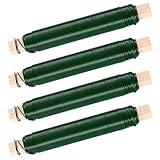 4er Set Bindedraht Grün, Basteldraht Grün Dünn, Blumendraht zum Basteln verzinkt, Wickeldraht...