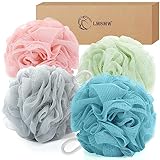 LMSMW Bade-Körper-Poufs, 4 Stück – Peeling-Luffa-Schwämme für Männer und Frauen,...