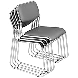 pro.tec Bürostuhl 4er Set Besucherstuhl mit Kunstlederbezug Konferenzstuhl gepolstert Stühle...