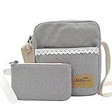 Casual Canvas Schultertasche +Geldbeutel/Mäppchen für Mädchen Jungen & Kinder Jugendliche...