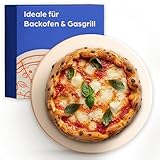 Pizzastein für Backofen & Gasgrill - Für Knusprigen Boden - Pizzastein Rund 30 cm aus Cordierit...