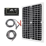 20W 12V Monocrystalline Solar Panel, Solar Panel Kit with 10 A Solar Charger Charge Controller...