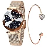 CIVO Damen Uhren Set Roségold Wasserdicht Sternenklarer Himmel Quarz Armbanduhr Damen Armband Mode...