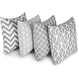 Penguin Home 4Er - Pack Dekorative Quadratische Kissen Aus Baumwolle, Luxuriöse, Stilvolle Für...