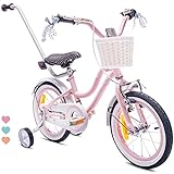 Sun Baby Mädchenfahrrad Heart Bike | 12/14/16 Zoll Radgröße zur Auswahl | mit Abnehmbarer...