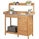 Yaheetech Pflanztisch mit Schubladen & Unterschrank, Blumentisch, Outdoor Gärtnertisch...