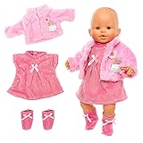 Miunana Kleidung Bekleidung Outfits für Baby Puppen, Puppenkleidung 35-43 cm, 3 teilig, Kleid...