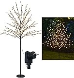 Bonetti LED Lichterbaum mit 200 warm-weißen Lichtern beleuchtet, 150 cm hoch, die Lichterzweige...