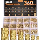 Gewindeeinsatz 360 Stück Set, HOLMOL Messing Einschmelzgewinde M2 M2.5 M3 M4 M5 M6 für Kunststoff,...