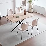 JZGORC Esstisch mit 4 Stühlen Esszimmer-Set,140 * 78 * 77 cm Rechteckiger Esstisch aus Holz,4...