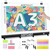 ARTDOT Leuchttisch A3 als 5D Diamond Painting Zubehör, Einstellbare Helligkeit Diamant Painting...