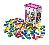 Eichhorn 100010171 100 bunte Holzbausteine in der Aufbewahrungsbox mit Kordel und Sortierdeckel,...