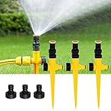 GROOFOO 3Pcs Rasensprenger, 360° Automatische Bewässerung Gartensprenger, Multifunktion Garten...