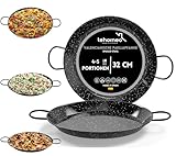 TEHORNEO Paella Pfanne Induktion, Paella Pfanne 32 cm Emaillierter Stahl 4-5 Portionen, Paella...