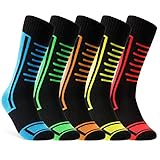 CityComfort Skisocken Set Kinder Wintersocken Snowboard Warme Thermo Funktionssocken Wintersport 5er...