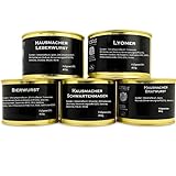 Hausmacher Premium Wurst Set, 5 Verschiedene Sorten, Leberwurst, Lyoner, Bierwurst, Schwartenmagen,...