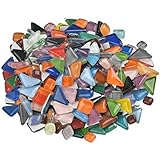 500g Bunte Glas-Mosaiksteine unregelmäßig Gemischte Glasmosaik Glas Mosaiksteine Bastelmix...