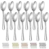 Evanda Suppenlöffel Set 12er 18.5cm, Edelstahl Besteck Löffel, Dessertlöffel, Tafellöffel,...