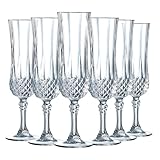 Cristal d'Arques Paris Longchamp Champagnerflöten, 14 cl, glänzend, transparent und hochresistent,...