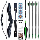 Pfeil und Bogen für Erwachsene,30lbs 40lbs Recurvebogen Set mit 8 Pfeil,Junior Anfänger Outdoor...