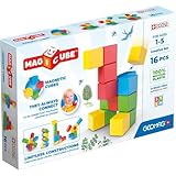 Geomag Magicube Kreative Magnete, 16 Stück Würfel in 4 Farben, ab 1 Jahr, Kleinkind-Bauset für...
