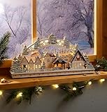 EUROtops LED-Schwibbogen „Bäckerei“ – Holz Weihnachtsdorf mit Musik, 12 warmweißen LEDs,...