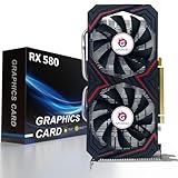 AMD RX 580 8GB Grafikkarte, 2048SP 1284MHz GDDR5 256bit Radeon RX580 GPU 8K Grafikkarte mit Dual...