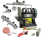 WELDINGER Nass- Schleifmaschine NSM 200 vario 160 W Drehzahl regelbar mit 5-teiligem Schreinerset...