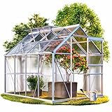 Gardebruk® Aluminium Gewächshaus 4,75m² mit Fundament 250x190cm inkl. 2 Dachfenster Treibhaus...