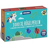 Smowo® Große 10mm Bügelperlen 1000 Stück für Kinder ab 3 Jahren - 7 bunte Farben XL Steckperlen...
