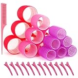 Lockenwickler, Locken ohne hitze, 33PCS Selbsthaftend Locken Set Groß für Langes, Mittleres,...