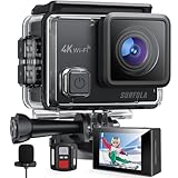 Surfola Action Cam 4K, Unterwasserkamera 40M Wasserdicht 20MP EIS Bildstabilisierun 170° Weitwinkel...