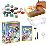 TYUKXJH Edelstein Ausgrabungsset,Interaktive Steinsammlung | 15 Edelsteine Ausgrabung Kinder...