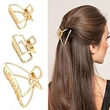 3er-Pack Haarklammern für Damen, Metall Haarspangen Gold Rutschfeste Haarclips Mädchen Haarklammer...