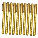 FONDOTIN 10 Stück Teiliges Ölbasierte Metallic Paint Marker Goldfarben Schnelltrocknend Langlebig...