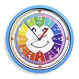 Bruni Kinderwanduhr ohne Tickgeräusche - Wanduhr zum Lernen für Kinder, als Uhr fürs Kinderzimmer...