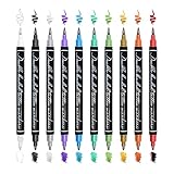 Hautmarker-Set – 10 farbige Doppelspitzen-Körperkunst-Stifte, waschbare temporäre Tinte,...