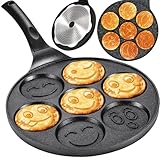 Generisch Pfanne für Pancakes & Spiegeleier – 7er Smileys Form Ø 26,5 cm |...