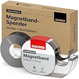 GAUDER Magnetband selbstklebend im Spender (+1x Ersatz-Magnetband) I Magnetklebeband I...