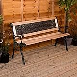 Home Discount Garden Vida Gartenbank, Cross-Style-Design, 3-Sitzer, Gartenmöbel, Sitzgelegenheiten,...