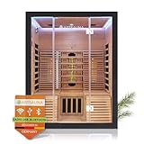 Artsauna Infrarotkabine Helsinki 150 Dual Technologie, LED - Infrarotsauna 150x150 cm - 1 Bank, 2...