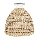 Toyvian Kreative Glasvase mit Gewebter Grasummantelung Hellbraune Duftflasche und Dekorative...